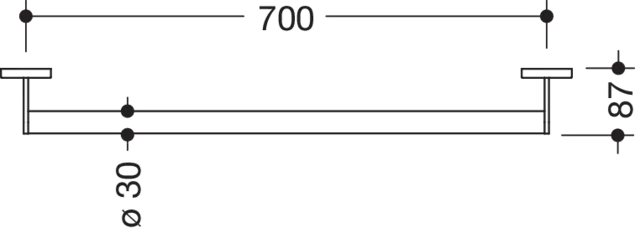HEWI Haltegriff „System 900“ in Schwarz tiefmatt, Befestigung verdeckt