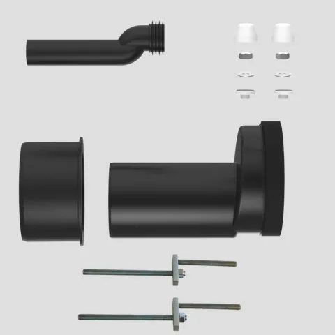 WC-Etagen-Anschlussgarnitur DN100, etagiert um 25 mm, PE schweißbar WC-Etagen-Anschlussgarnitur DN100, etagiert um 25 mm, PE schweißbar