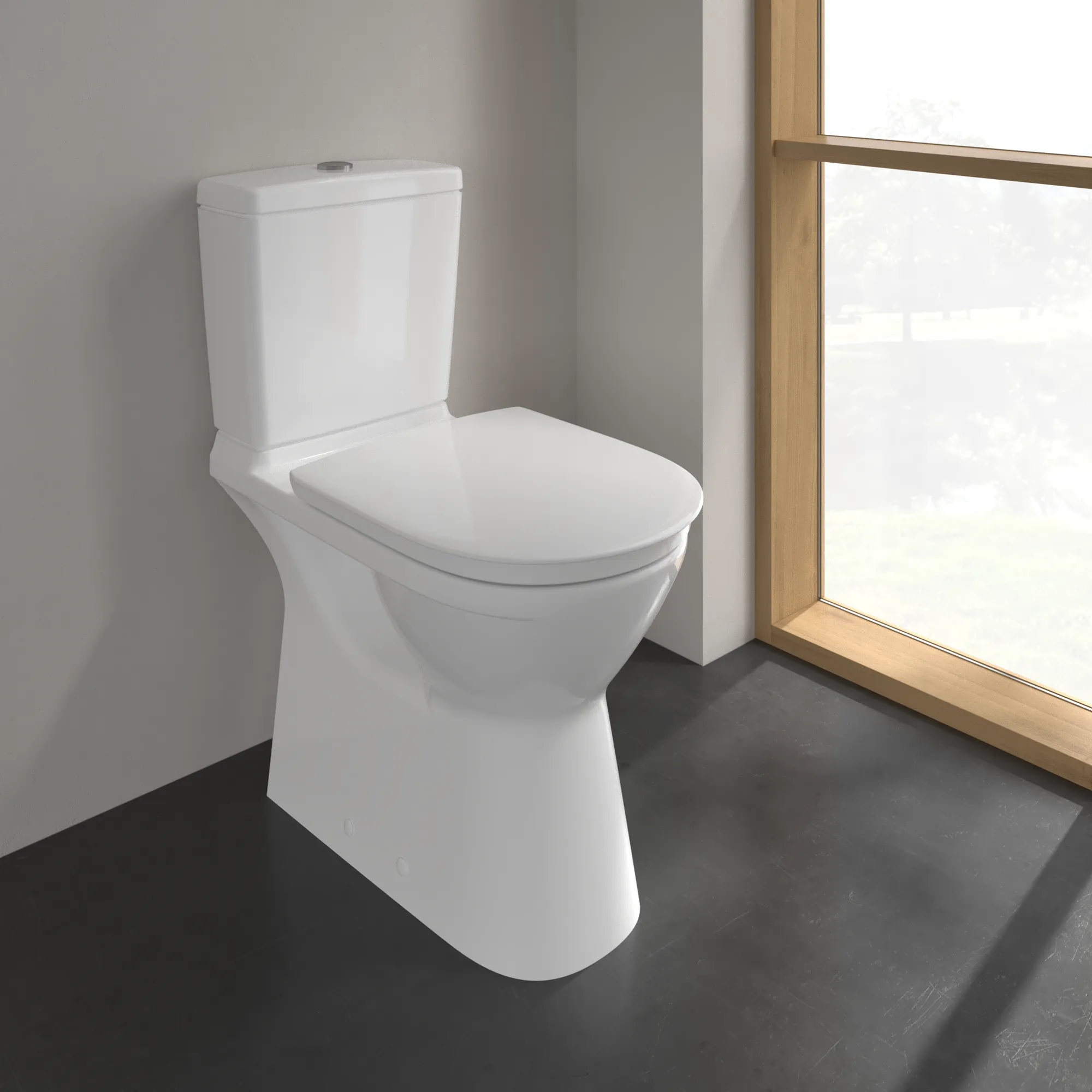 Stand-Tiefspül-WC für Kombination mit Spülkasten DirectFlush „ViCare“ 36 × 46 × 68 cm ohne Spülrand