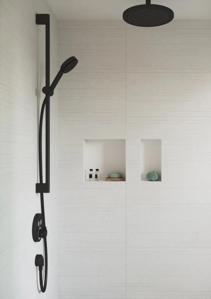 Hansgrohe Pulsify Select S Brauseset 105 mm, 3 Strahlarten, Mattschwarz, 90 cm Brausestange