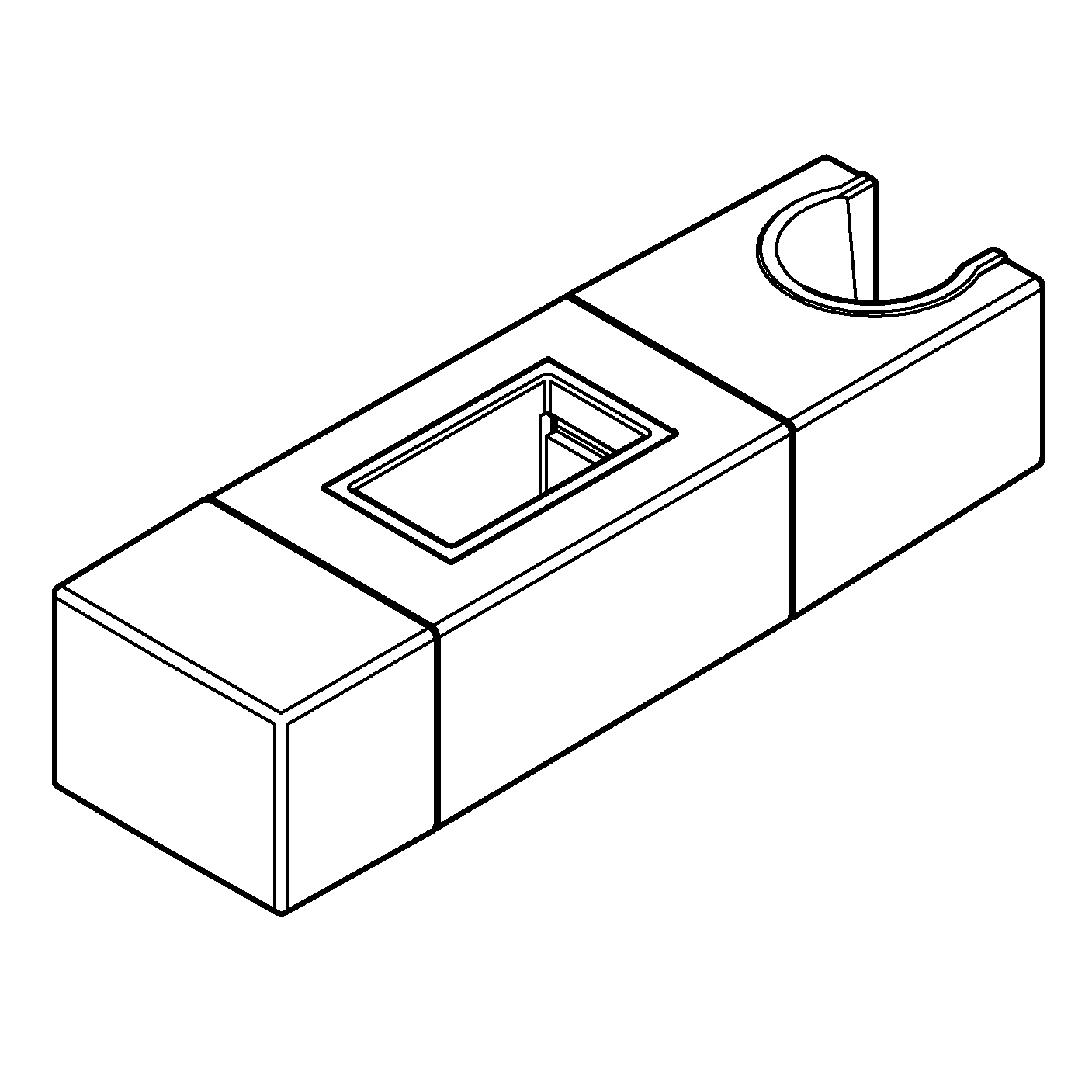 Gleitelement 48180, für Brausestangen & Duschsysteme Euphoria Cube und Euphoria Cube XXL mit 15 × 30 mm Abmessungen, chrom