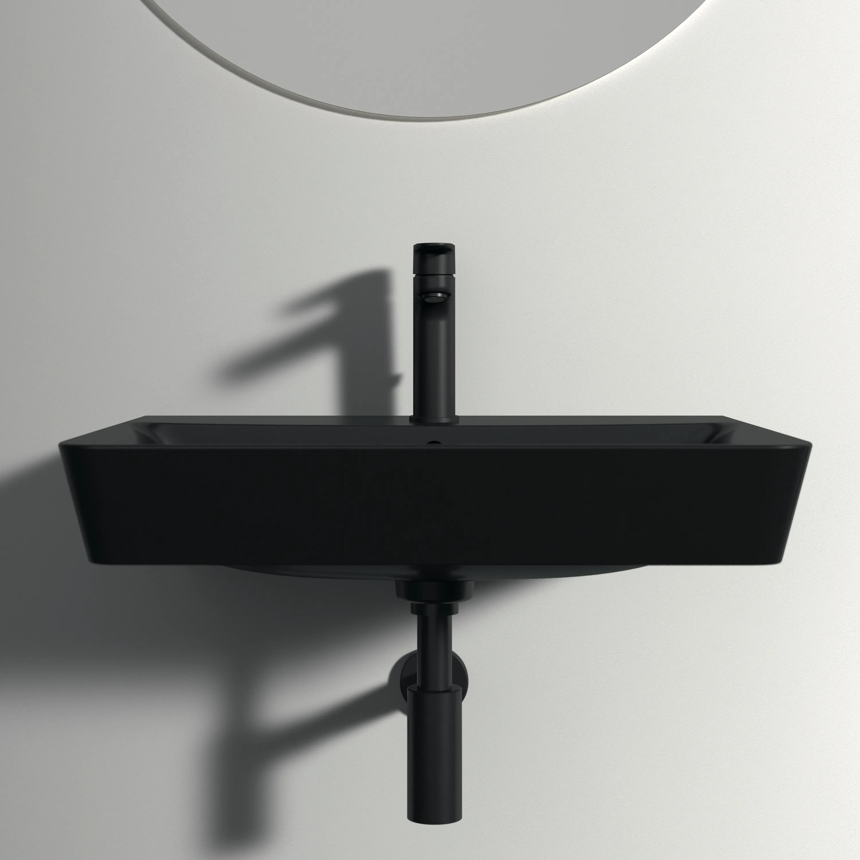Waschbecken „ConnectAir“ 60 × 46 × 16 cm, Hahnlochposition mittig in Schwarz Matt Waschbecken „ConnectAir“ 60 × 46 × 16 cm, Hahnlochposition mittig in Schwarz Matt