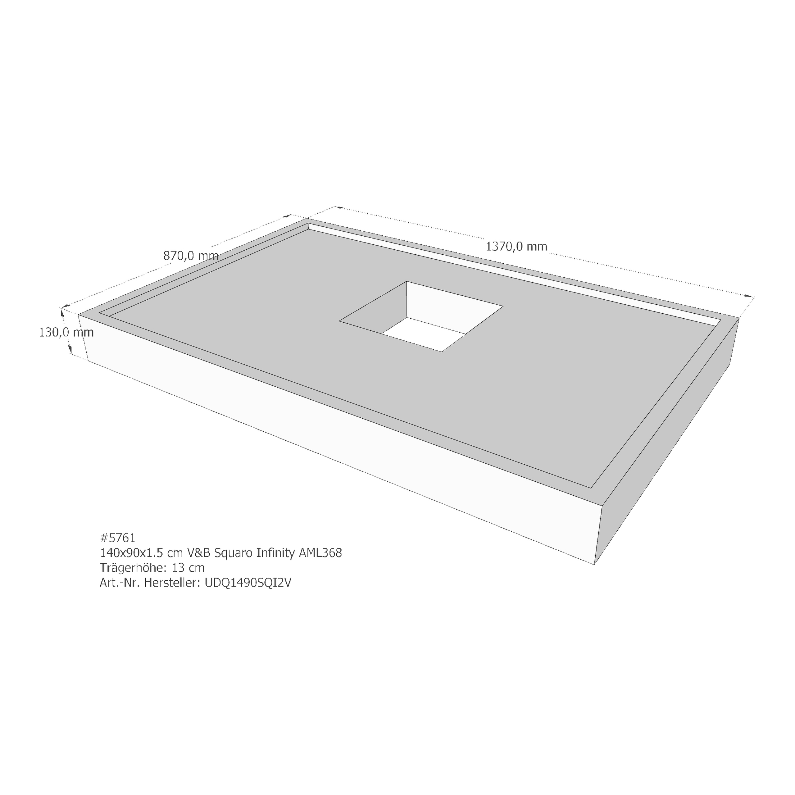 Duschwannenträger für Villeroy & Boch Squaro Infinity 140 × 90 × 1,5 cm