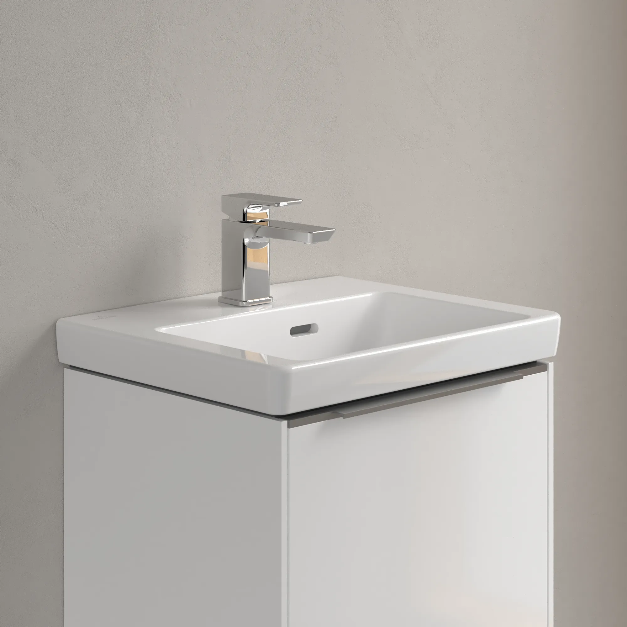 Villeroy & Boch Handwaschbecken für Montage mit Möbel „Subway 3.0“ 450 × 370 × 145 mm, mit Hahnlochbohrung, Hahnlochposition mittig in Weiß Alpin Villeroy & Boch Handwaschbecken für Montage mit Möbel „Subway 3.0“ 450 × 370 × 145 mm, mit Hahnlochbohrung, Hahnlochposition mittig in Weiß Alpin