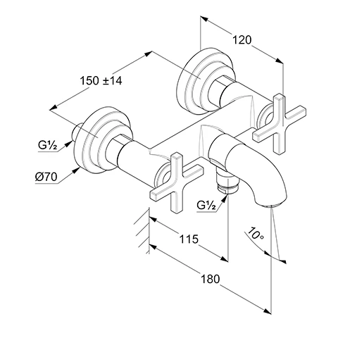 NOVA FONTE Wannenarmatur CLASSIC chrom NOVA FONTE Wannenarmatur CLASSIC chrom