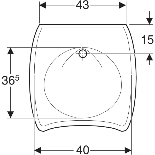 Wandwaschtisch „Vitalis“, rechteckig 55 × 55 cm in weiß alpin