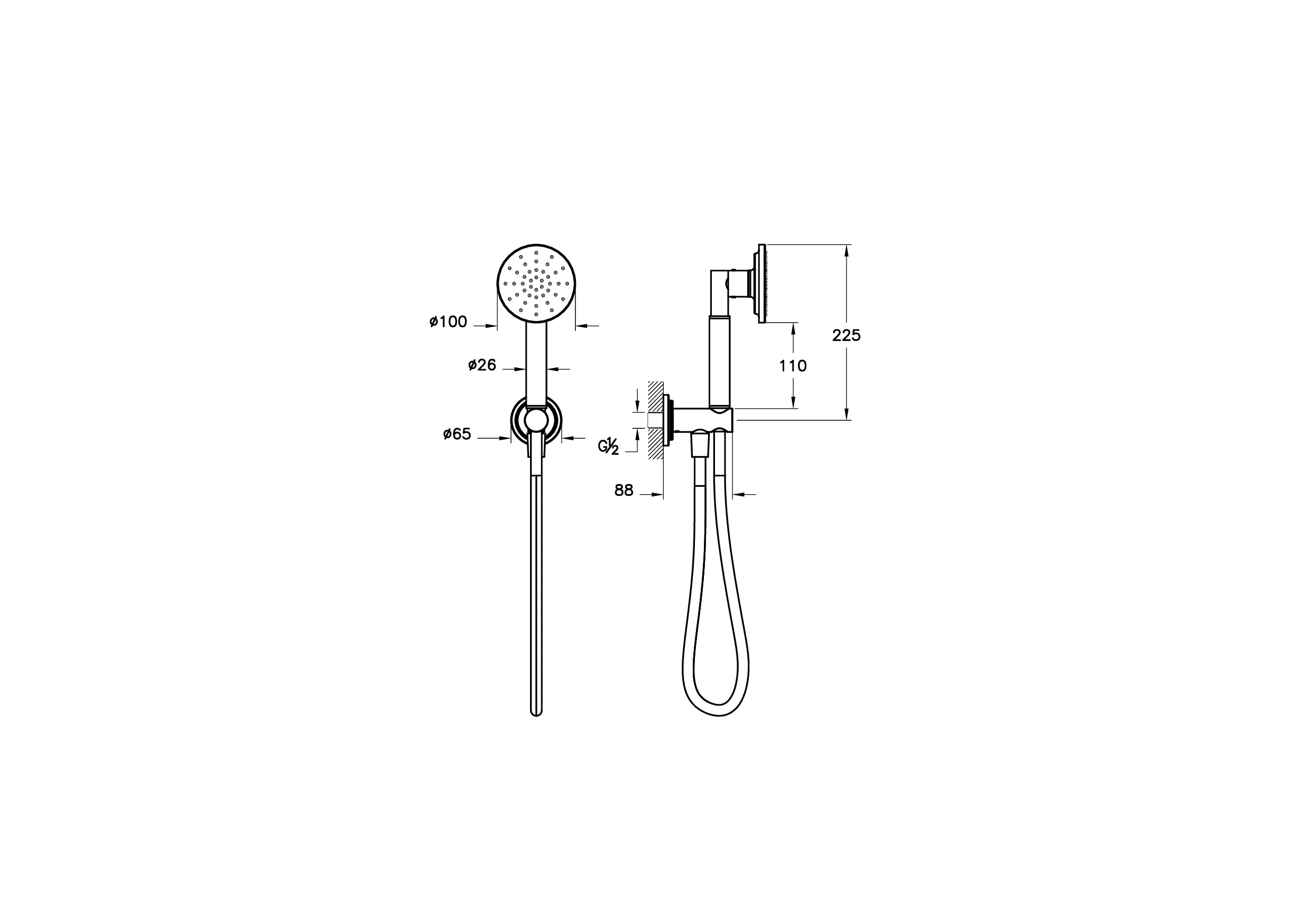 VitrA Origin Classic Handbrause-Set Chrom, rundem Brausekopf Ø100 mm, Aquaspray Strahlart, max. Durchfluss 8 l/min, flexibler Brauseschlauch 1500 mm, Wandhalterung mit Rosette Ø65 mm VitrA Origin Classic Handbrause-Set Chrom, rundem Brausekopf Ø100 mm, Aquaspray Strahlart, max. Durchfluss 8 l/min, flexibler Brauseschlauch 1500 mm, Wandhalterung mit Rosette Ø65 mm