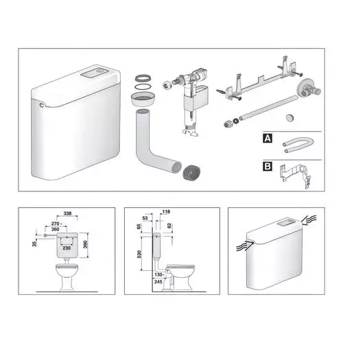 Badundu Spülkasten 338 × 390 × 116 mm in manhattan