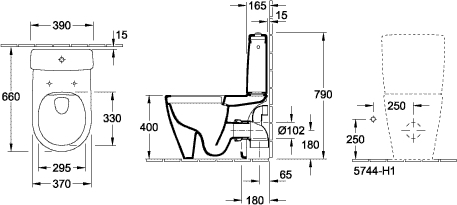 Stand-Tiefspül-WC DirectFlush „Avento“ 37 × 41 cm in Weiß Alpin, ohne Spülrand
