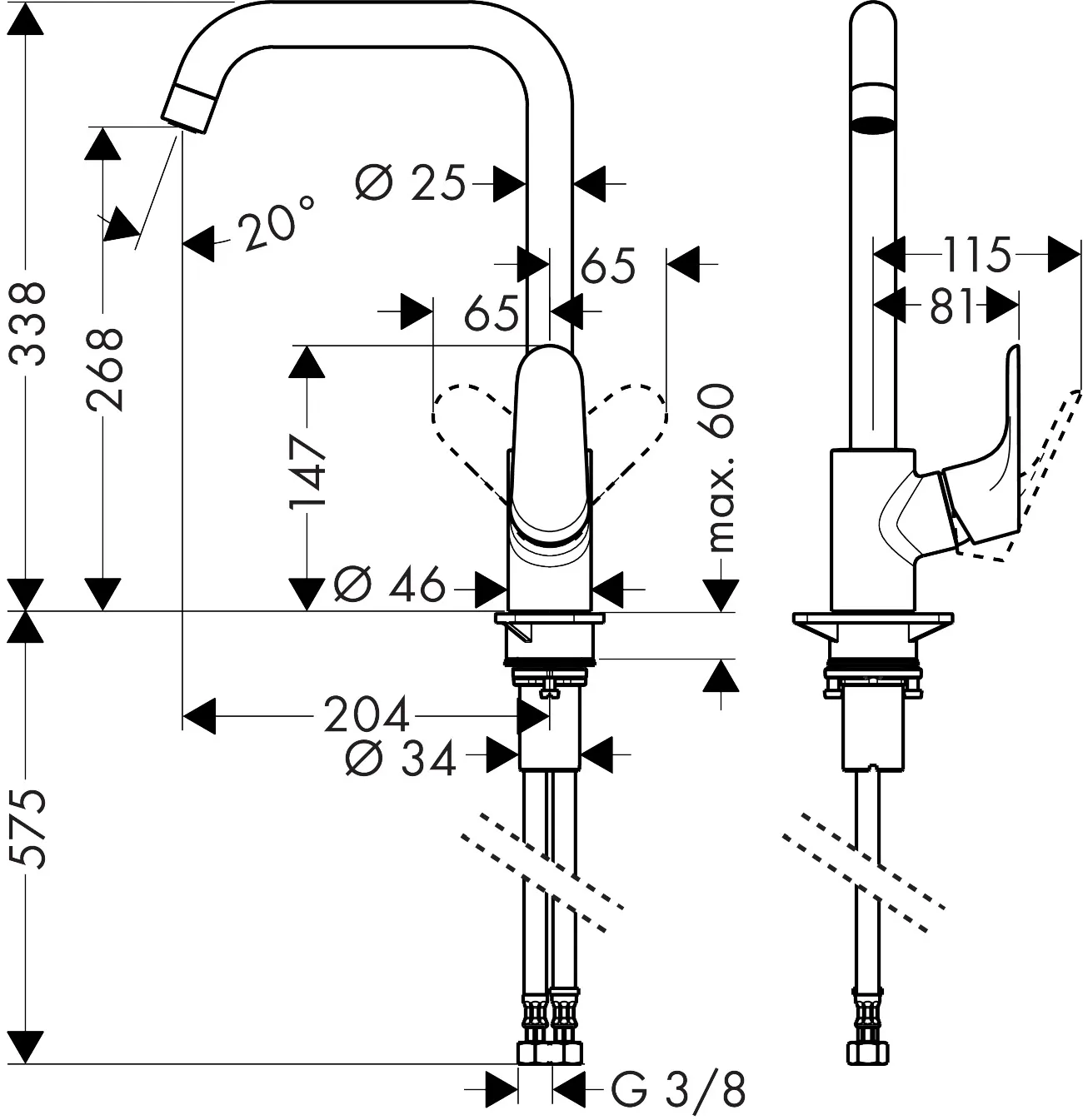 Spültischmischer 260 Focus M41 1jet chrom Spültischmischer 260 Focus M41 1jet chrom