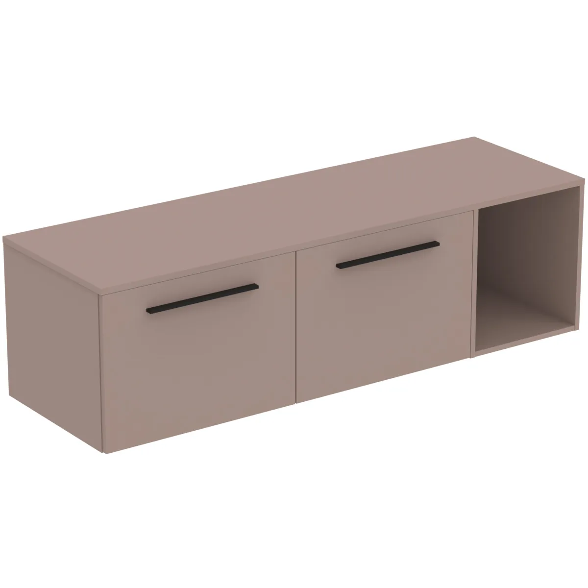 Möbel-Set 160cm i.life B 2 Auszüge 1 offenes Fach Griff Schwarz Weiß matt Möbel-Set 160cm i.life B 2 Auszüge 1 offenes Fach Griff Schwarz Weiß matt