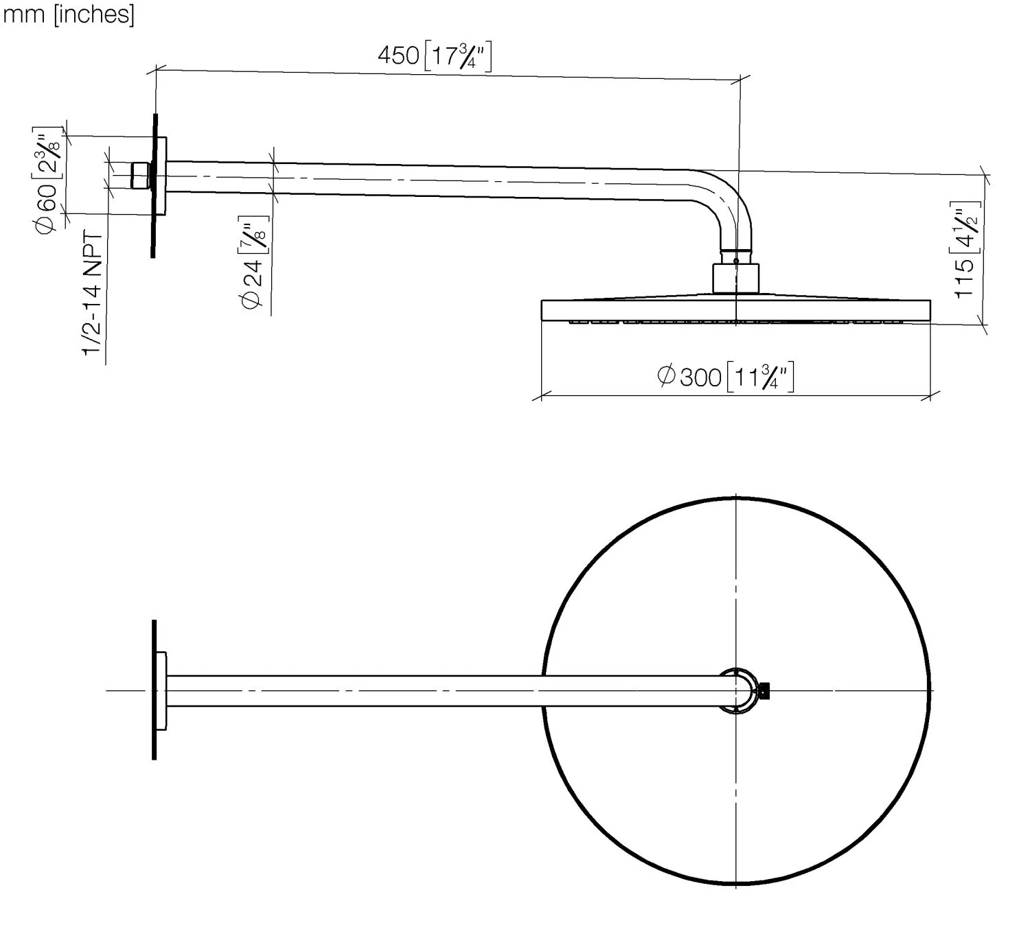 Dornbracht Regenbrause SERIENSPEZIFISCH Chrom, 300 mm Durchmesser, Ausladung 450 mm Dornbracht Regenbrause SERIENSPEZIFISCH Chrom, 300 mm Durchmesser, Ausladung 450 mm