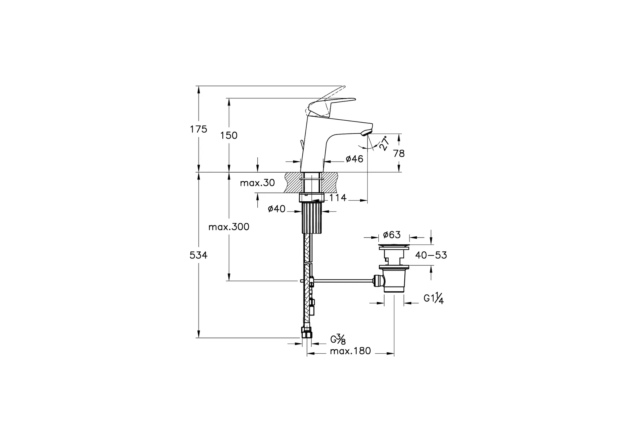 VitrA Flow Round Einhebel-Waschtischmischer mit Ablaufgarnitur Niederdruck, Chrom VitrA Flow Round Einhebel-Waschtischmischer mit Ablaufgarnitur Niederdruck, Chrom