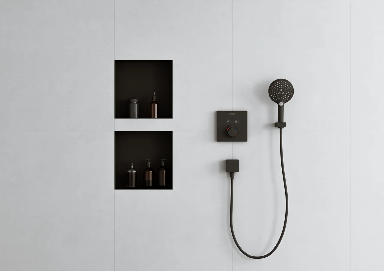 Hansgrohe XtraStoris Minimalistic Wandnische rahmenlos 300x300x100 mm Mattschwarz