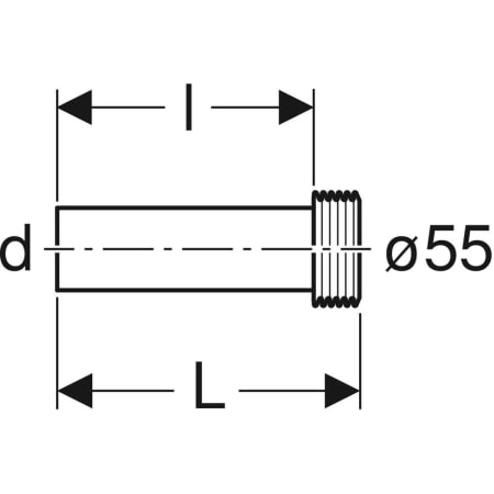 Spülbogenverlängerung mit Manschette: d=45mm, L=18.5cm