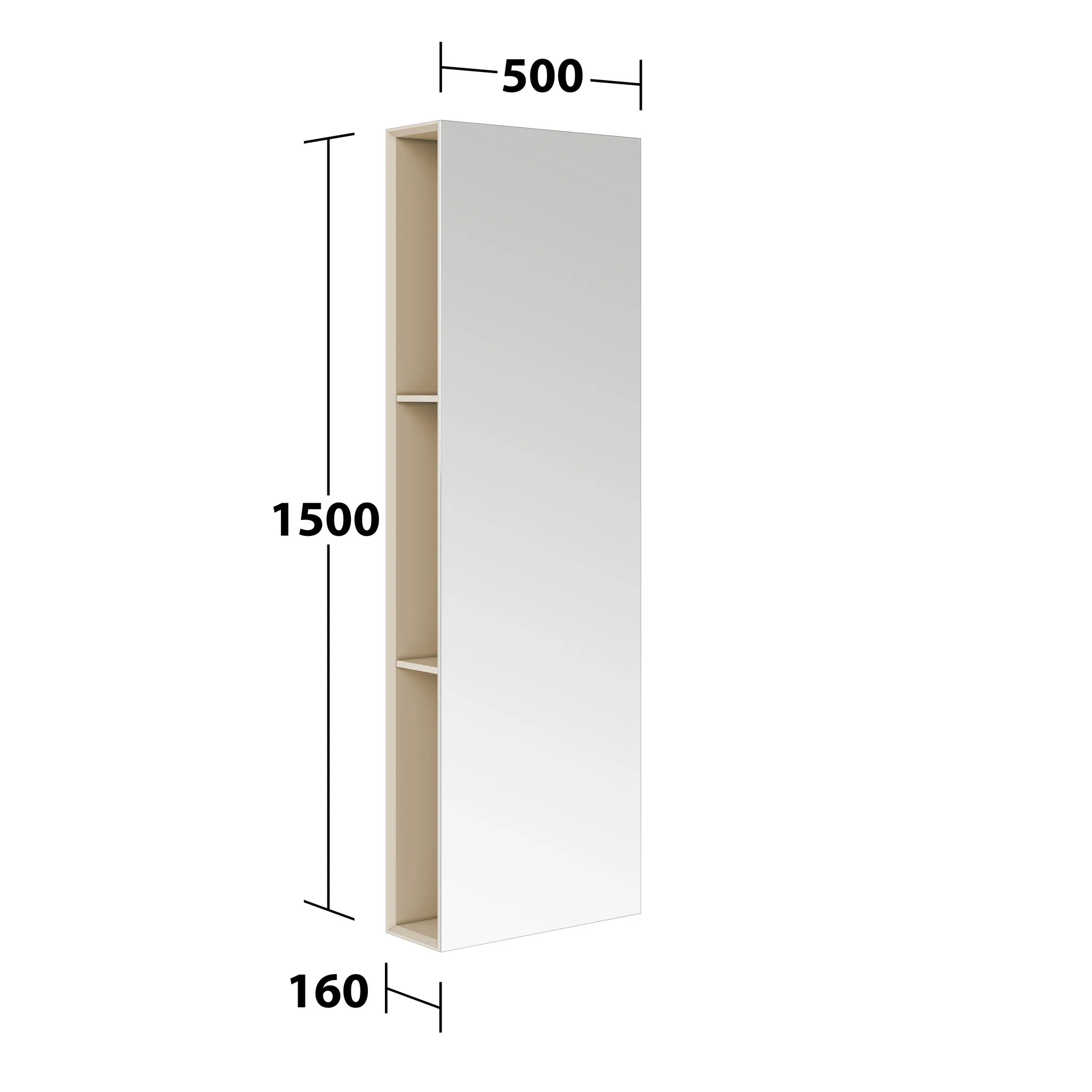 KEUCO Spiegelregal „Edition 11 Art“ Sand (Lack, seidenmatt), Sand (Lack, seidenmatt), 500 × 1500 mm