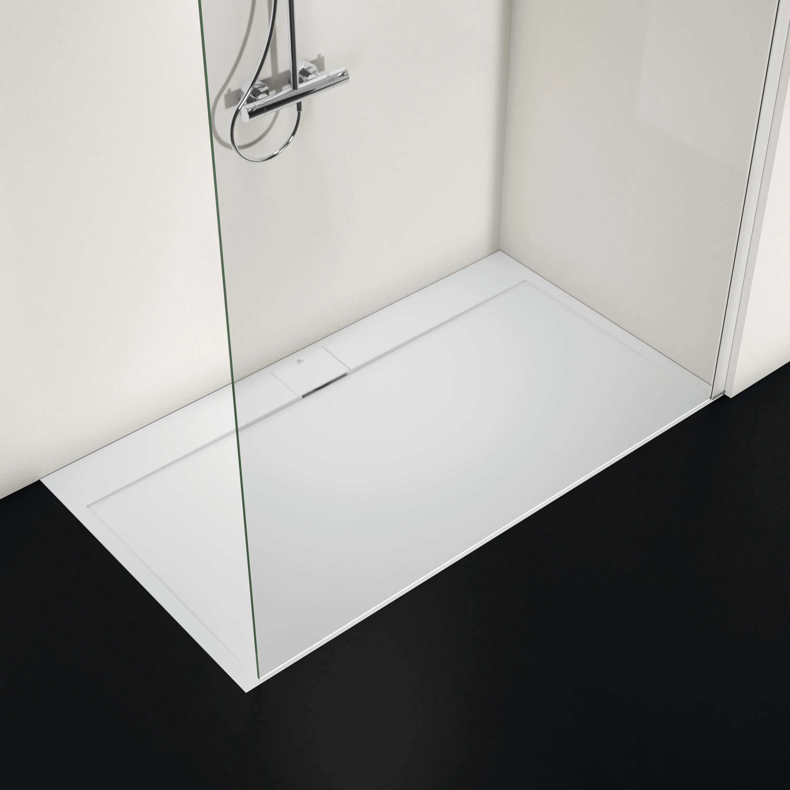 Ideal Standard Duschwanne „UltraFlatSi.life“ 90 × 160 cm in Carraraweiß