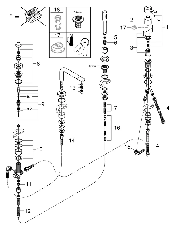 Grohe Concetto 4-Loch-Einhand-Wannenkombination 19576_2, chrom Grohe Concetto 4-Loch-Einhand-Wannenkombination 19576_2, chrom