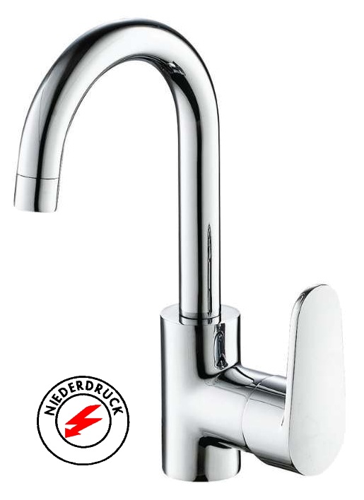 Waschtisch-Einhandbatterie AqvaBasic I - für offene Heißwasserbereiter - seitlicher Hebel - Klick-Klack-Ablaufgarnitur 1"1/4 - Kartusche mit keramischen Dichtscheiben - Heißwassersperre - Wassermengendurchflussregulierung - flexible Druckschläuche 3/ Waschtisch-Einhandbatterie AqvaBasic I - für offene Heißwasserbereiter - seitlicher Hebel - Klick-Klack-Ablaufgarnitur 1"1/4 - Kartusche mit keramischen Dichtscheiben - Heißwassersperre - Wassermengendurchflussregulierung - flexible Druckschläuche 3/