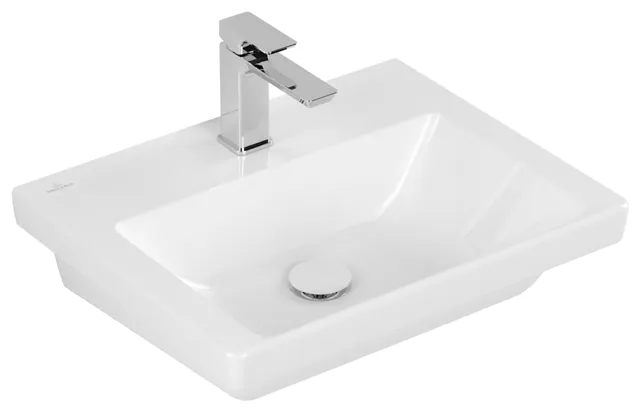 Villeroy & Boch Wandwaschtisch für Montage mit Möbel „Subway 3.0“ 550 × 440 × 165 mm, mit Hahnlochbohrung, Hahnlochposition mittig in Weiß Alpin Villeroy & Boch Wandwaschtisch für Montage mit Möbel „Subway 3.0“ 550 × 440 × 165 mm, mit Hahnlochbohrung, Hahnlochposition mittig in Weiß Alpin
