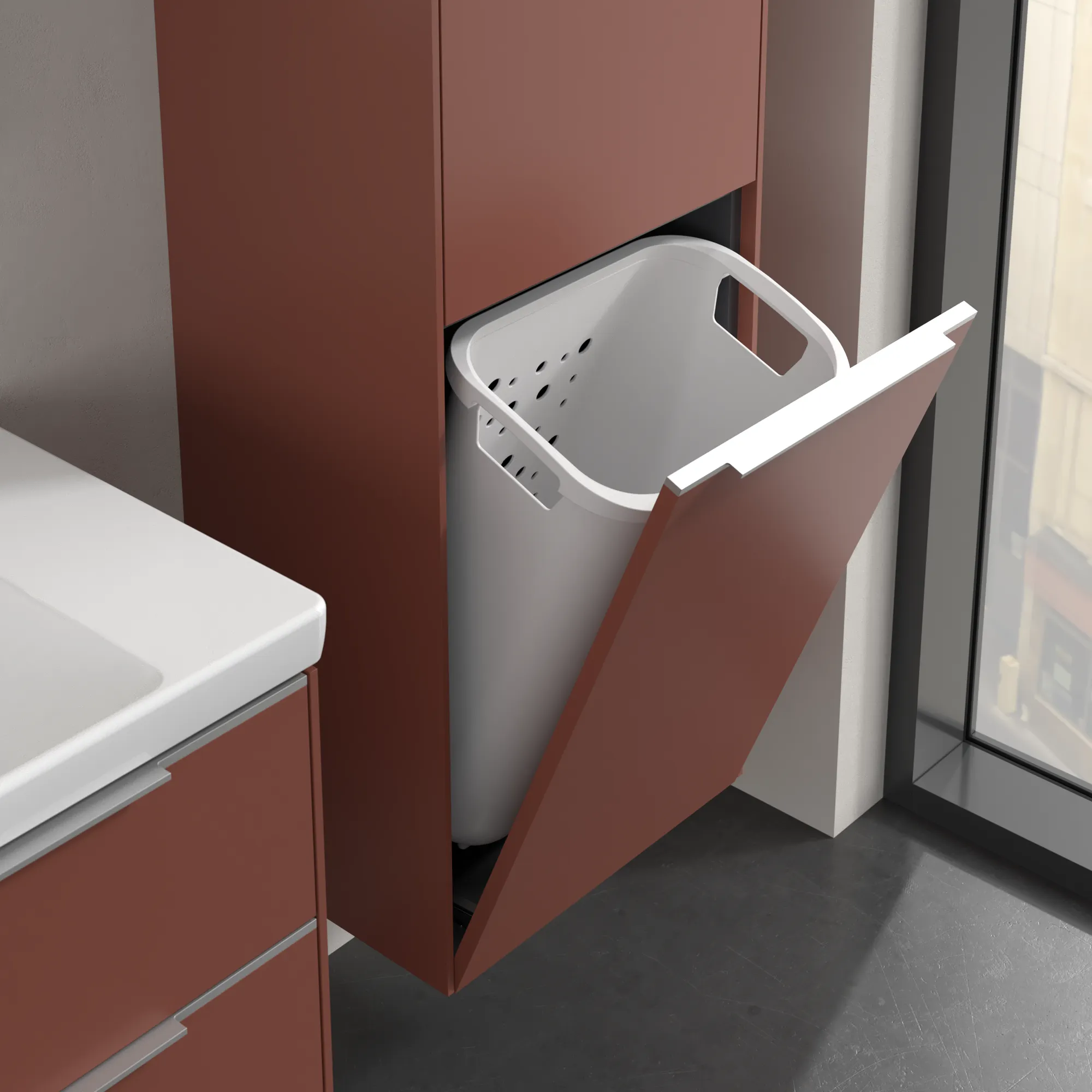 Villeroy & Boch Hochschrank mit Wäschekorb-Klappe „Subway 3.0“ 45 × 171 × 36,2 × 36,2 cm 1 Tür, 1 Wäscheklappe, 1 × fixer Fachboden, Anschlag: rechts, 2 × Glasfachboden, 1 Tür, Anschlag rechts Villeroy & Boch Hochschrank mit Wäschekorb-Klappe „Subway 3.0“ 45 × 171 × 36,2 × 36,2 cm 1 Tür, 1 Wäscheklappe, 1 × fixer Fachboden, Anschlag: rechts, 2 × Glasfachboden, 1 Tür, Anschlag rechts