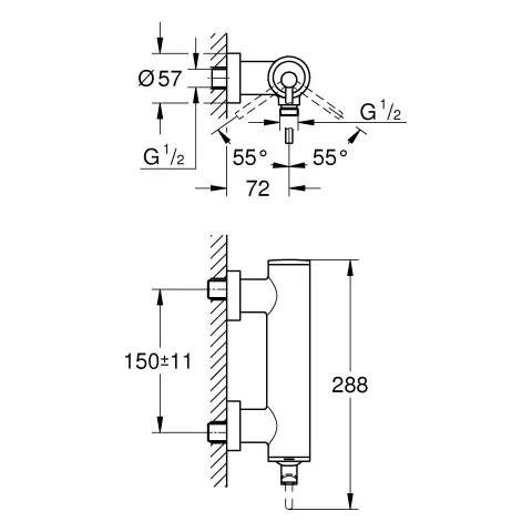 Grohe Atrio Einhand-Brausebatterie, Wandmontage chrom Grohe Atrio Einhand-Brausebatterie, Wandmontage chrom