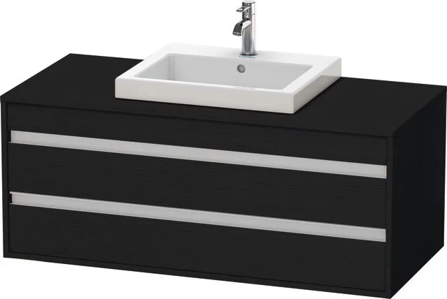Duravit Waschtischunterschrank wandhängend „Ketho“ 120 × 49,6 × 55 cm Eiche Schwarz