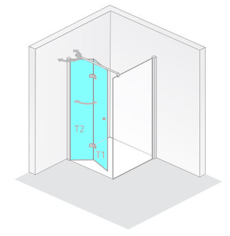 HSK teilgerahmte Duschtür Drehfalttür links für Seitenwand „Exklusiv“ für Seitenwand Glas Mattierung mittig (65 cm), Profile Alu Silber-matt, Scharniere Premium Softcube, B: 750 mm H: 2000 mm HSK teilgerahmte Duschtür Drehfalttür links für Seitenwand „Exklusiv“ für Seitenwand Glas Mattierung mittig (65 cm), Profile Alu Silber-matt, Scharniere Premium Softcube, B: 750 mm H: 2000 mm