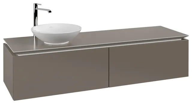 Villeroy & Boch Waschtischunterschrank „Legato“ für Schrankwaschtisch 1600 × 380 × 500 mm Truffle Grey, für Becken links