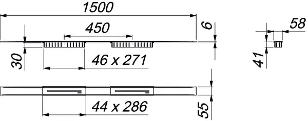 Duschrinne CeraFloor Select Duo Edelstahl matt, 1500 mm Duschrinne CeraFloor Select Duo Edelstahl matt, 1500 mm