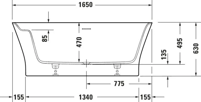 Duravit Badewanne „Cape Cod“ freistehend oval 165 × 78 cm