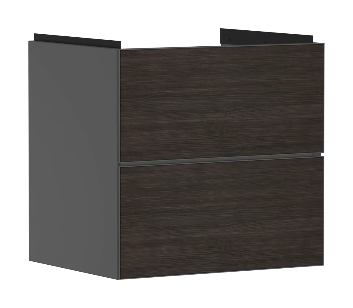 Hansgrohe Xevolos E Waschtischunterschrank Schiefergrau Matt 580/475 mm mit 2 Schubkästen