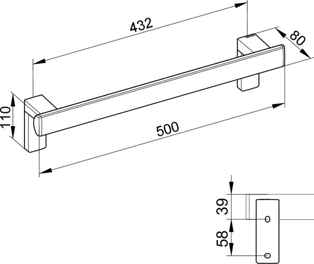 KEUCO Haltegriff „Axess“ 50 cm Ausführung in Schwarz (matt) KEUCO Haltegriff „Axess“ 50 cm Ausführung in Schwarz (matt)