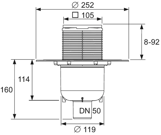 Drainpoint S 130 Boden-Ablaufset senkrecht, mit Seal System Universalflansch