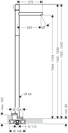 Hansgrohe AXOR Uno Einhebel-Waschtischmischer bodenstehend, Brushed Nickel Hansgrohe AXOR Uno Einhebel-Waschtischmischer bodenstehend, Brushed Nickel
