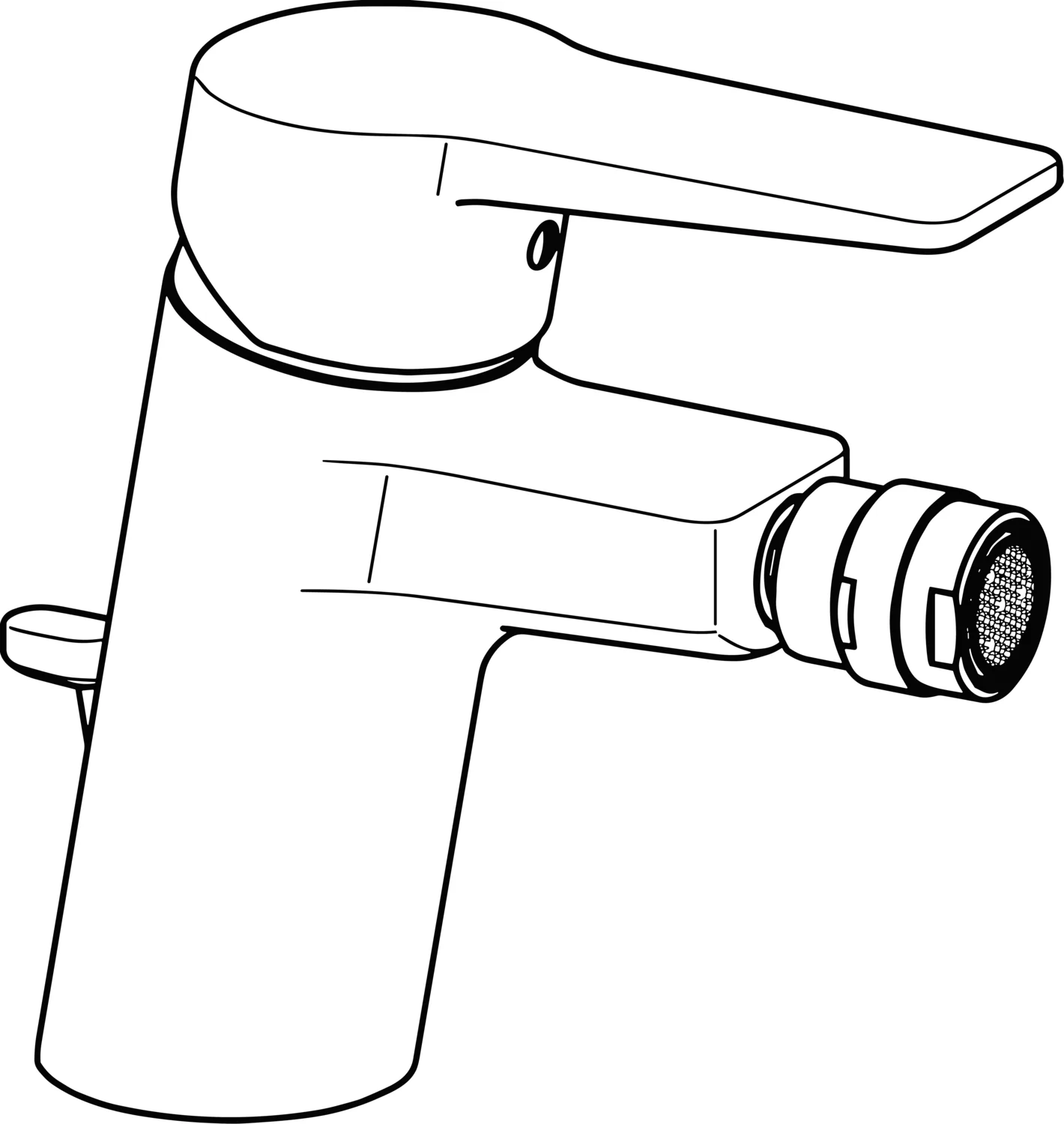 HansaTWIST Bidetarmatur Einhebelmischer HansaTWIST 0906 Zugstangenablaufgarnitur Ausladung 112 mm DN15 Chrom