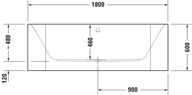 Duravit Badewanne „Happy D.2“ vorwand rechteck 180 × 80 cm, mittig