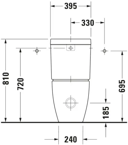 Stand-WC Kombi Happy D.2 630 mm Tiefspüler, fürSPK, Abg.Vario, weiß