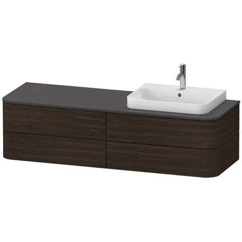 Duravit Waschtischunterschrank wandhängend „Happy D.2 Plus“ Nussbaum gebürstet