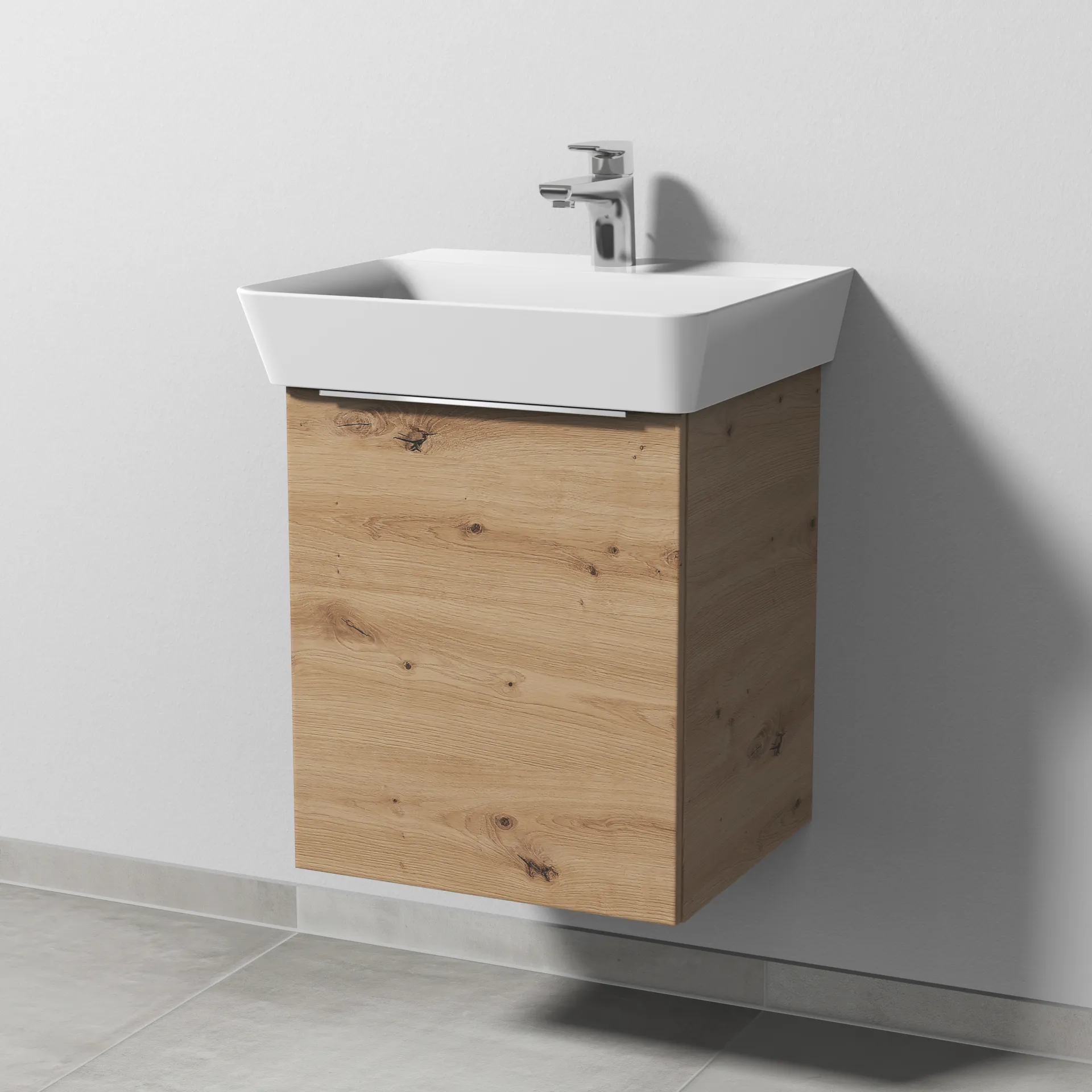 Sanipa Waschtischunterschrank „3way“ passend zu Keramik-Waschtische Connect Air Cube von Ideal Standard 430 × 513 × 392 mm in Eiche Natural-Touch,