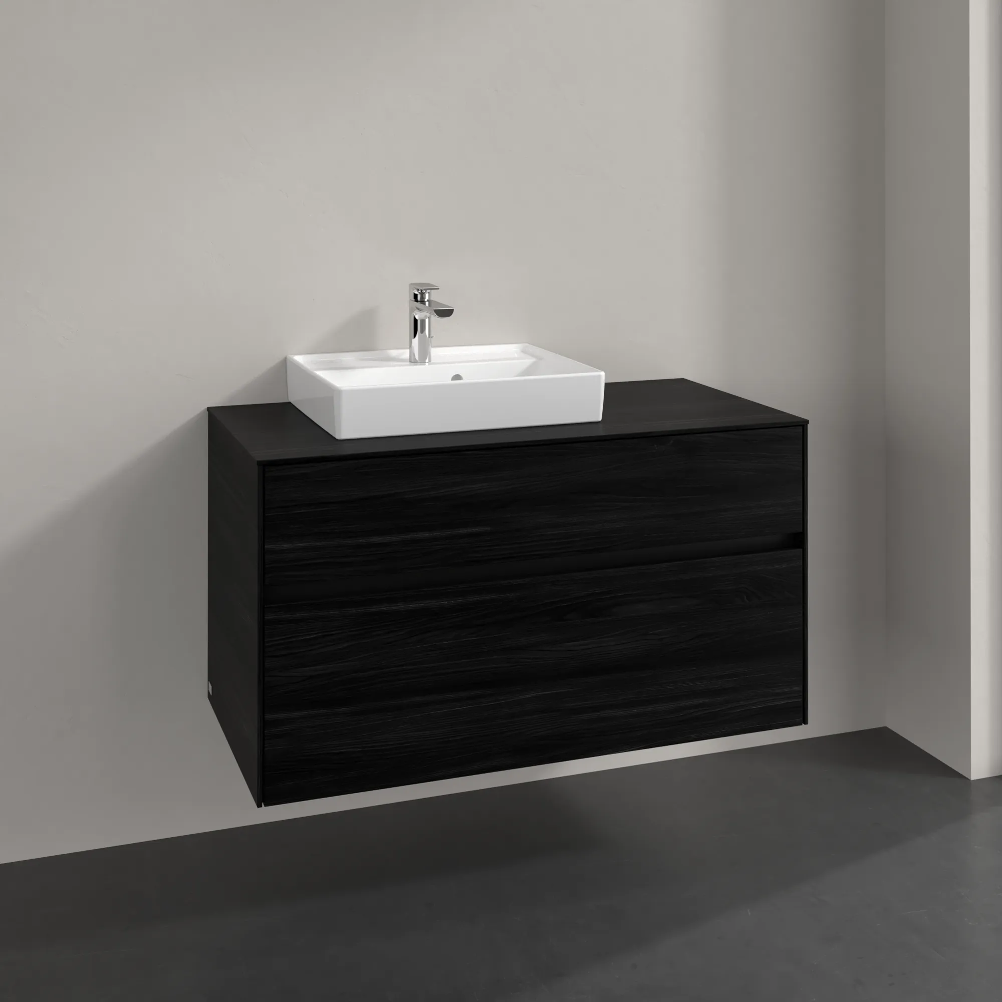 Villeroy & Boch Waschbeckenunterschrank Collaro C01400, 1000x548x500 mm, Black Oak, mit SoftClosing, 2 Auszüge