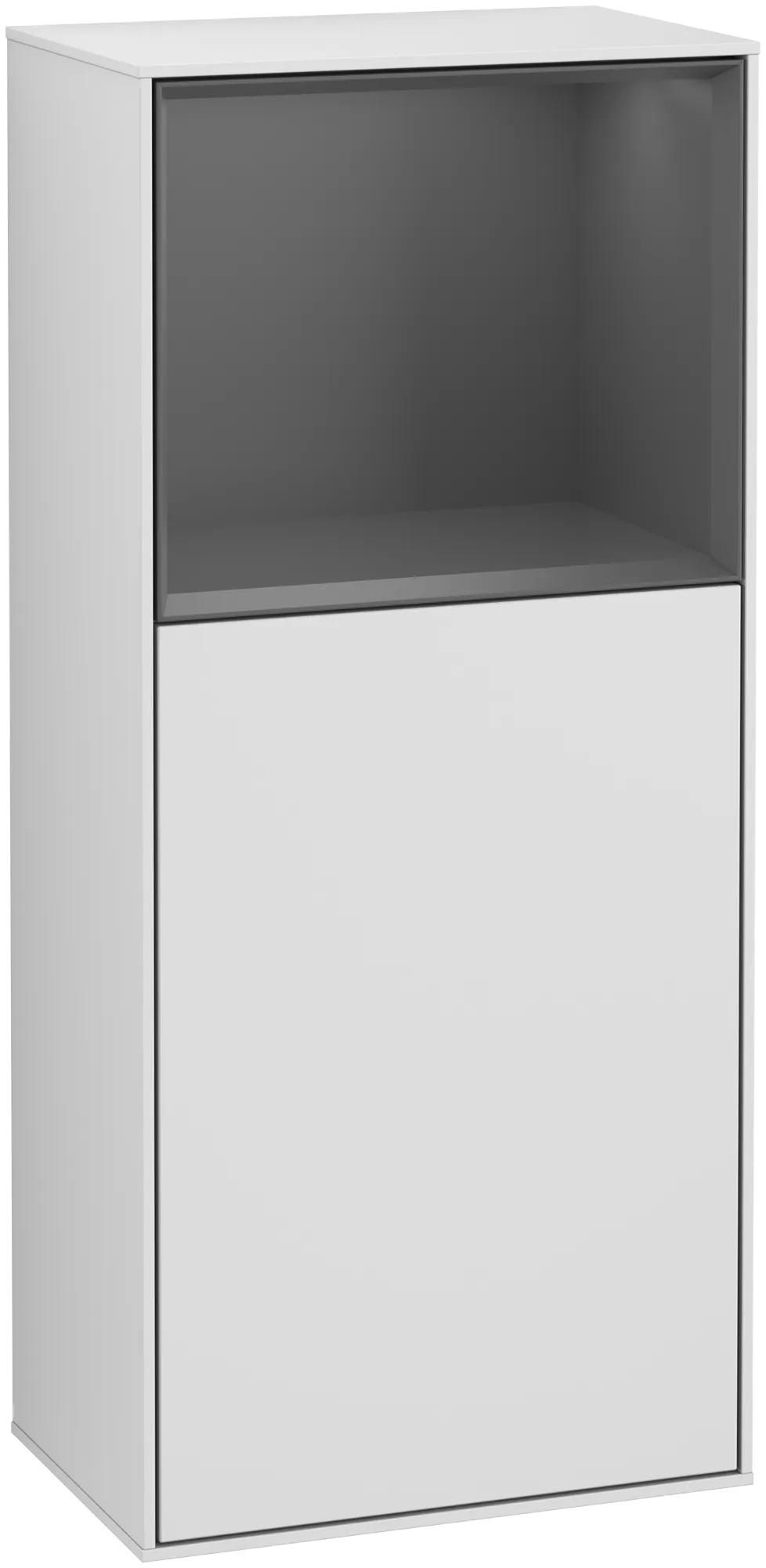 Villeroy & Boch Seitenschrank Finion F50, 418x936x270 mm, White Matt Lacquer / Anthracite Matt Lacquer, mit Beleuchtung und Push-to-open Funktion Villeroy & Boch Seitenschrank Finion F50, 418x936x270 mm, White Matt Lacquer / Anthracite Matt Lacquer, mit Beleuchtung und Push-to-open Funktion