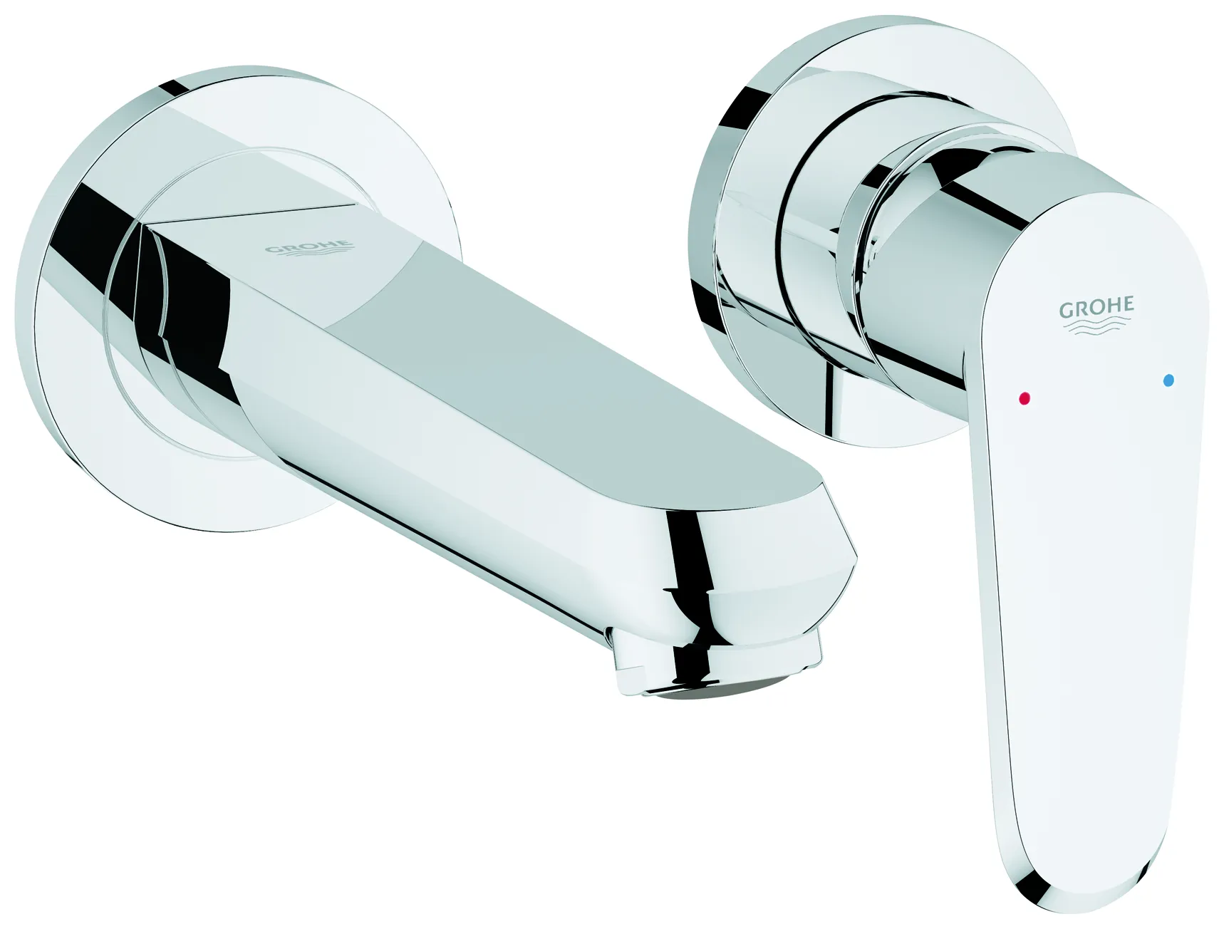2-Loch-Waschtischbatterie Eurodisc Cosmopolitan 19573_2, Wandmontage, Fertigmontageset für 23 571, Ausladung 170 mm, chrom 2-Loch-Waschtischbatterie Eurodisc Cosmopolitan 19573_2, Wandmontage, Fertigmontageset für 23 571, Ausladung 170 mm, chrom