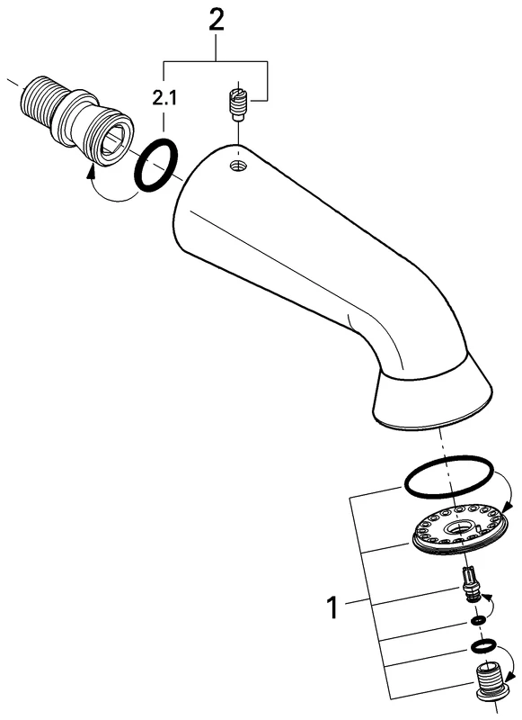 Sportkopfbrause Relexa Plus 60 28948, 1 Strahlart, diebstahlgesichert, chrom