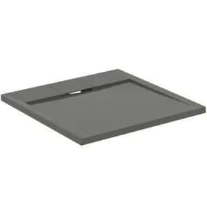 Ideal Standard Quadrat-Brausewanne Ultra Flat S i.life, 700x700x30 mm, Quarzgrau