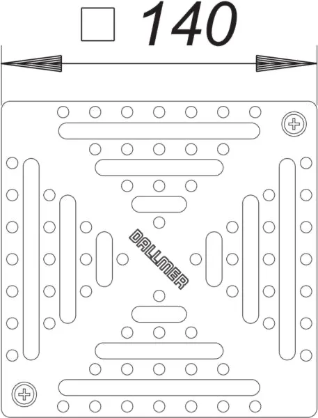 Rost RHS 140, 1,5 mm, rutschh., verschr., 140 x 140 mm