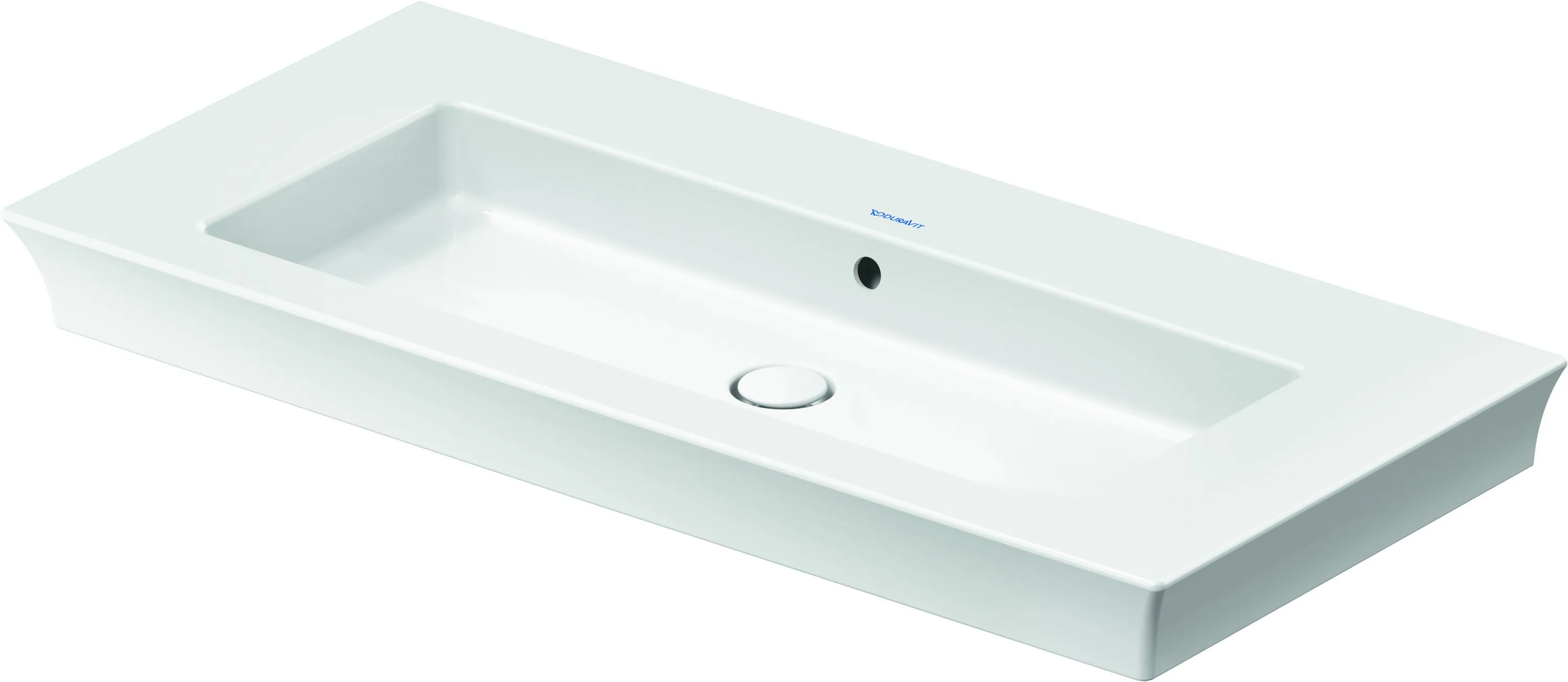 Duravit Waschtisch White Tulip, weiß Hochglanz, 1055 mm, wandhängend mit Hahnlochbank und Überlauf Duravit Waschtisch White Tulip, weiß Hochglanz, 1055 mm, wandhängend mit Hahnlochbank und Überlauf