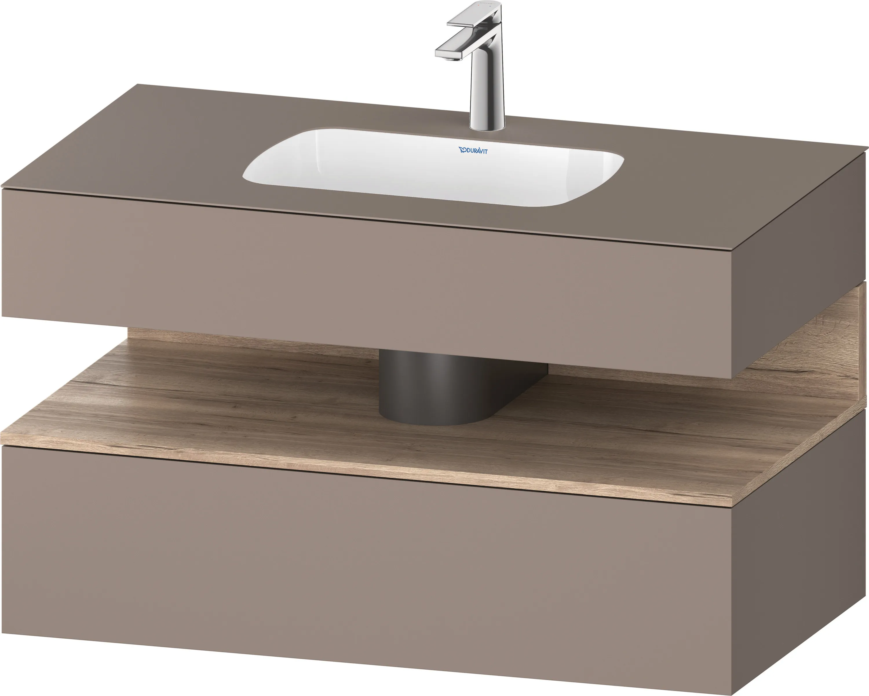 Einbauwaschtisch mit Konsolenwaschtischunterbau „Qatego“ 100 × 55 × 60 cm, mit Beleuchtung Einbauwaschtisch mit Konsolenwaschtischunterbau „Qatego“ 100 × 55 × 60 cm, mit Beleuchtung