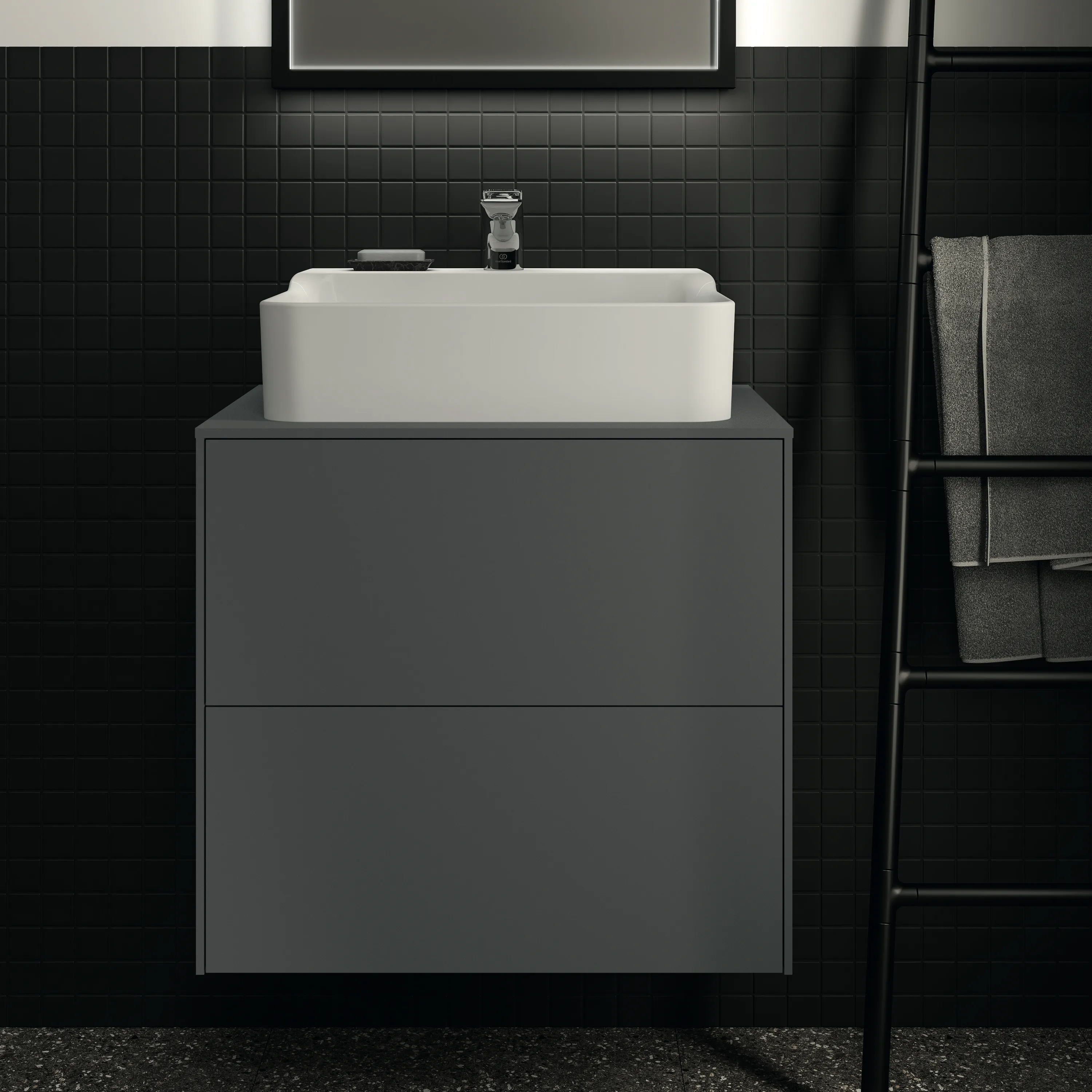 Ideal Standard Waschtischunterschrank Conca, 2 Auszüge, anthrazit
