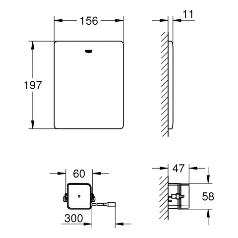 WC-Steuerung für Hand-Fernbetätigung 38934, für Wandeinbau-Spülkästen 6 - 9 l, zum Anschluss eines oder mehrerer potenzialfreier Taster, edelstahl WC-Steuerung für Hand-Fernbetätigung 38934, für Wandeinbau-Spülkästen 6 - 9 l, zum Anschluss eines oder mehrerer potenzialfreier Taster, edelstahl